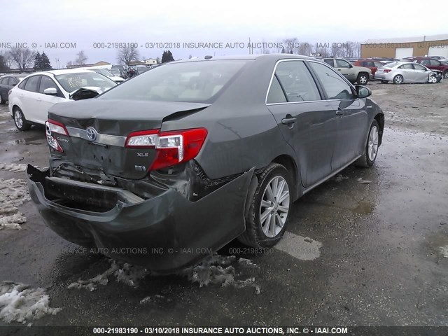 4T1BD1FK9CU004424 - 2012 TOYOTA CAMRY HYBRID/LE/XLE GREEN photo 4