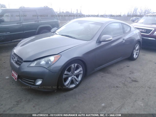 KMHHU6KH5AU010705 - 2010 HYUNDAI GENESIS COUPE 3.8L GRAY photo 2