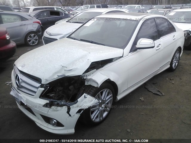 WDDGF81X28F171676 - 2008 MERCEDES-BENZ C 300 4MATIC WHITE photo 2