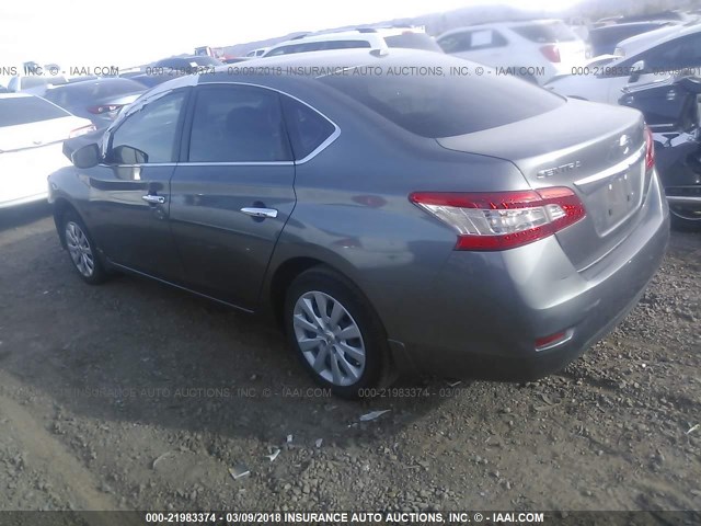 3N1AB7AP1FL688964 - 2015 NISSAN SENTRA S/SV/SR/SL GRAY photo 3