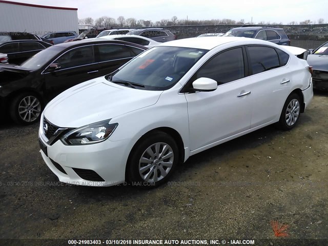 3N1AB7AP4HY227151 - 2017 NISSAN SENTRA S/SV/SR/SL WHITE photo 2