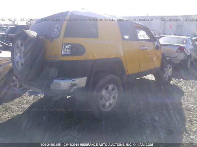 JTEBU11F170084440 - 2007 TOYOTA FJ CRUISER YELLOW photo 4