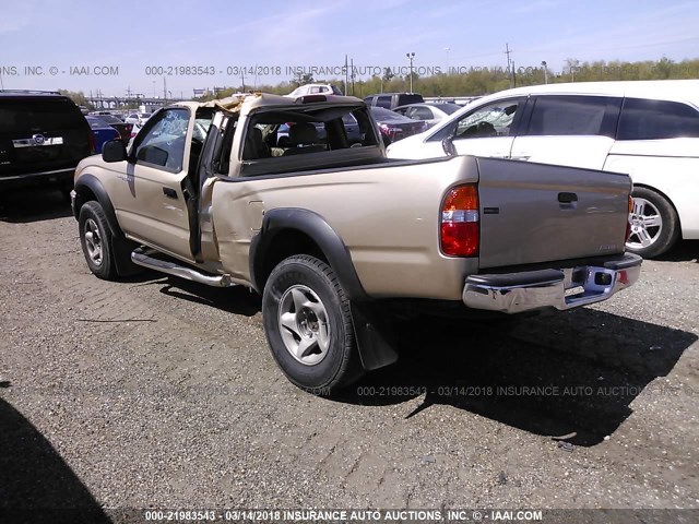 5TESM92N23Z216107 - 2003 TOYOTA TACOMA XTRACAB PRERUNNER ოქროსფერი ფოტო 3
