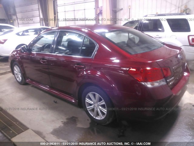 4S3BMBG62B3230952 - 2011 SUBARU LEGACY 2.5I PREMIUM RED photo 3