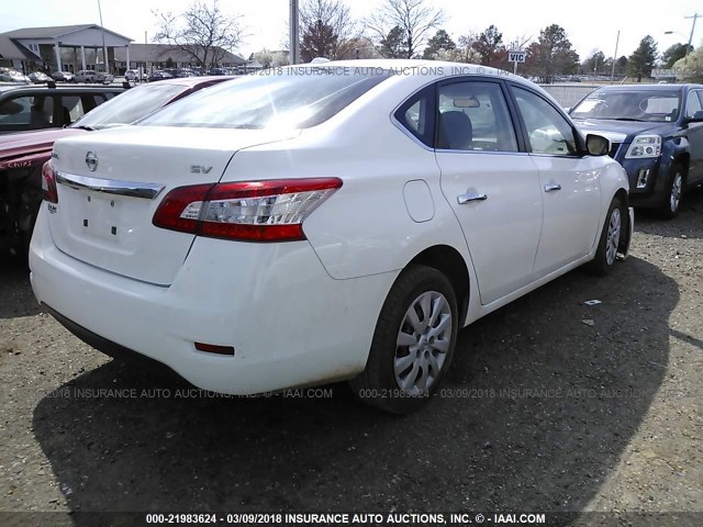 3N1AB7AP7FY217789 - 2015 NISSAN SENTRA S/SV/SR/SL WHITE photo 4