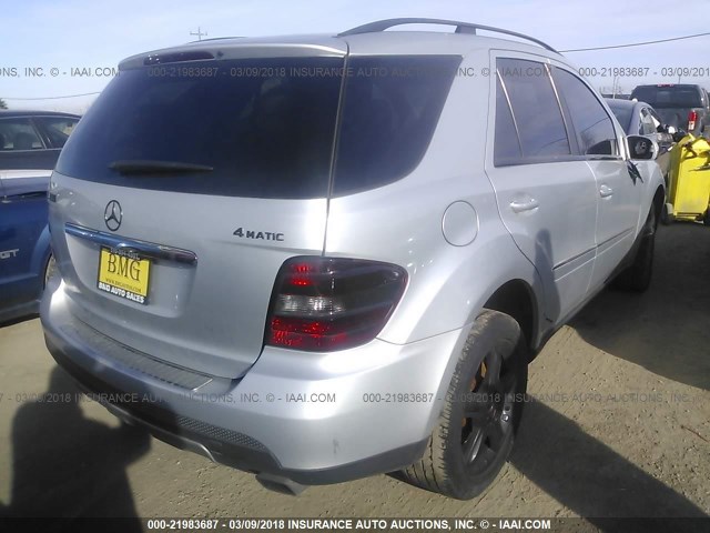 4JGBB86E57A178667 - 2007 MERCEDES-BENZ ML 350 SILVER photo 4