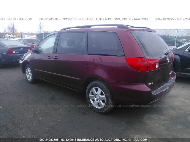 5TDZK23C38S225007 - 2008 TOYOTA SIENNA CE/LE MAROON photo 3