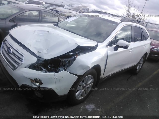 4S4BSAHC8F3257918 - 2015 SUBARU OUTBACK 2.5I PREMIUM WHITE photo 2