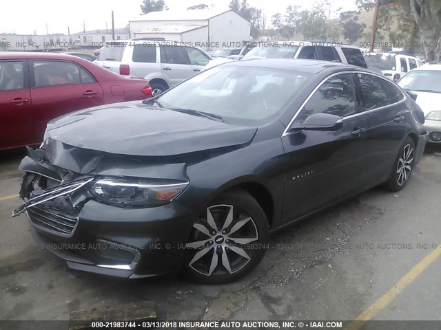 1G1ZE5ST2GF286107 - 2016 CHEVROLET MALIBU LT GRAY photo 2