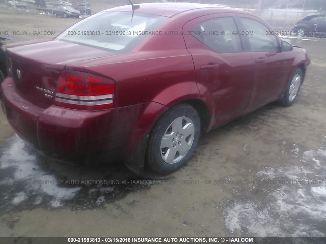 1B3CC4FBXAN111746 - 2010 DODGE AVENGER SXT RED photo 4