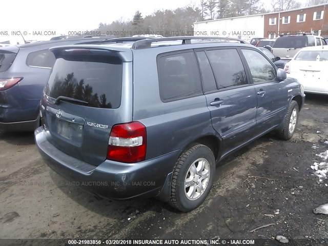 JTEEP21A360155618 - 2006 TOYOTA HIGHLANDER LIMITED BLUE photo 4