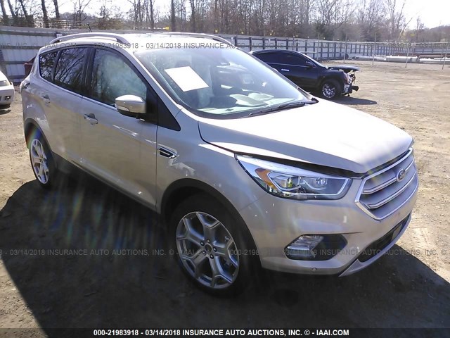 1FMCU9J92JUA51735 - 2018 FORD ESCAPE TITANIUM BEIGE photo 1