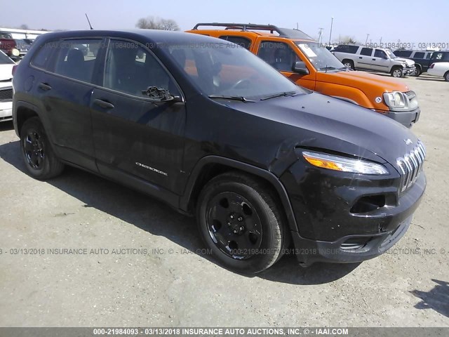 1C4PJLAB8EW123420 - 2014 JEEP CHEROKEE SPORT BLACK photo 1