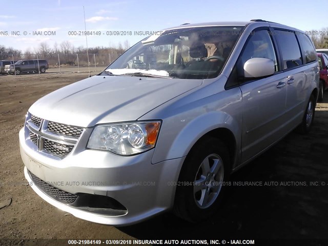 2D4RN3DG6BR722389 - 2011 DODGE GRAND CARAVAN MAINSTREET SILVER photo 2