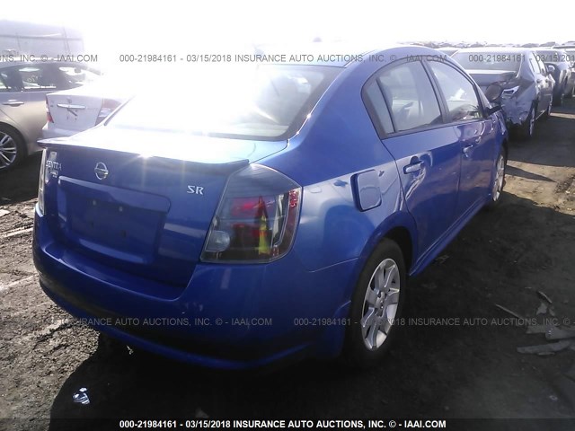 3N1AB6APXBL617623 - 2011 NISSAN SENTRA 2.0/2.0S/SR/2.0SL BLUE photo 4