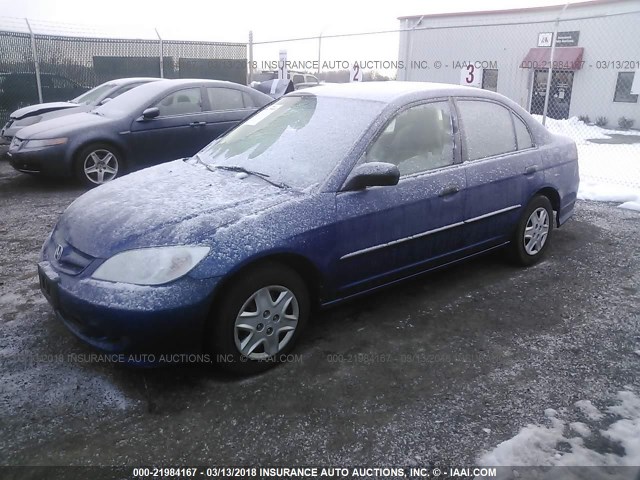 2HGES16385H534794 - 2005 HONDA CIVIC DX VP Mavi foto 2
