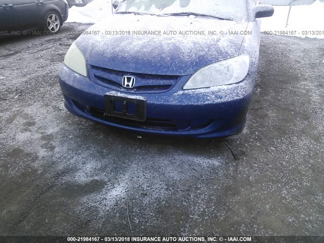 2HGES16385H534794 - 2005 HONDA CIVIC DX VP BLUE photo 6