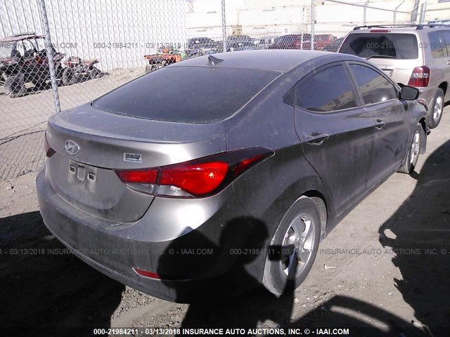 5NPDH4AE6EH538000 - 2014 HYUNDAI ELANTRA SE/SPORT/LIMITED Pewter photo 4