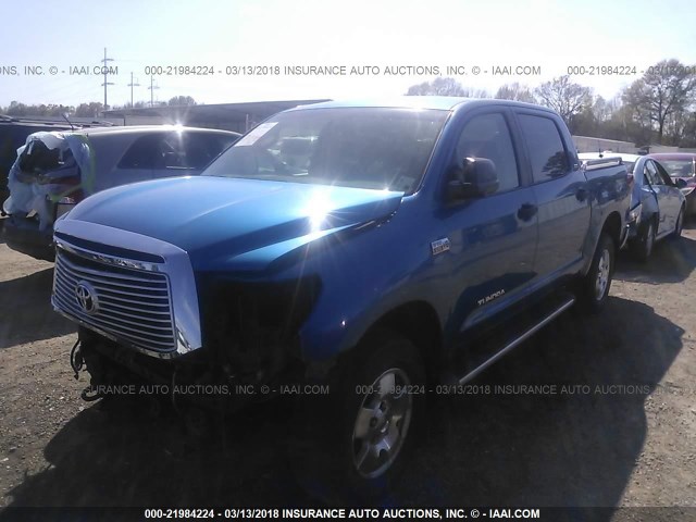 5TFDV54108X059118 - 2008 TOYOTA TUNDRA CREWMAX/CREWMAX SR5 BLUE photo 2