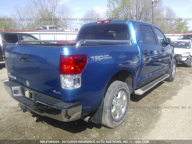 5TFDV54108X059118 - 2008 TOYOTA TUNDRA CREWMAX/CREWMAX SR5 BLUE photo 4