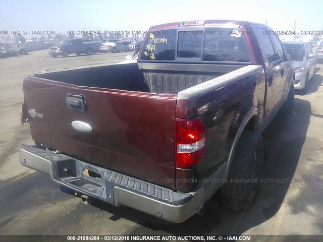 1FTPW14506KB44430 - 2006 FORD F150 SUPERCREW BROWN photo 4