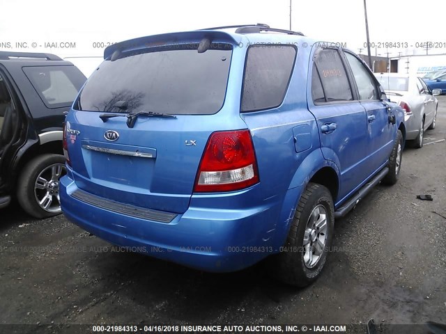 KNDJC733965553056 - 2006 KIA SORENTO EX/LX BLUE photo 4