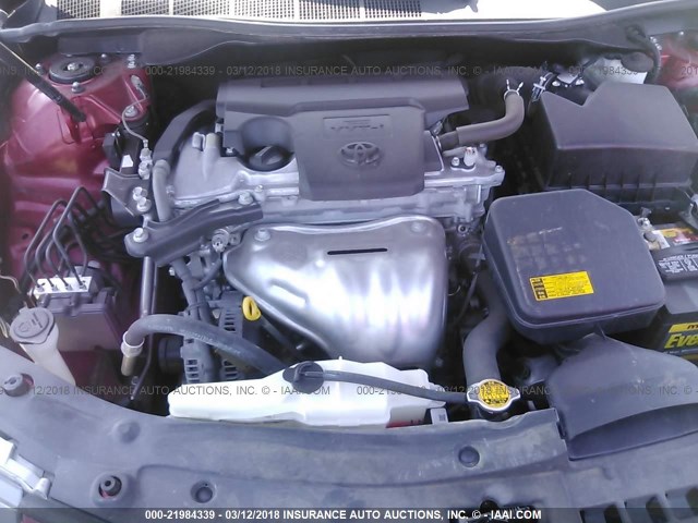 4T1BF1FK1CU596010 - 2012 TOYOTA CAMRY SE/LE/XLE წითელი ფოტო 10