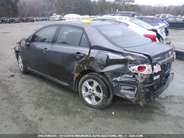 5YFBU4EE7DP204671 - 2013 TOYOTA COROLLA S/LE GRAY photo 3