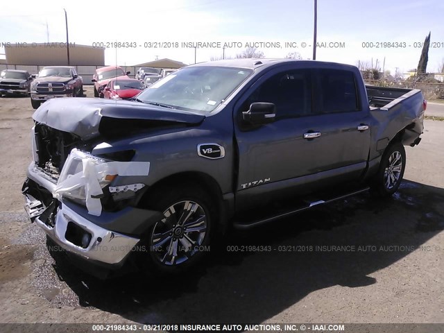 1N6AA1E64HN544064 - 2017 NISSAN TITAN SV/SL/PLATINUM RESERVE GRAY photo 2