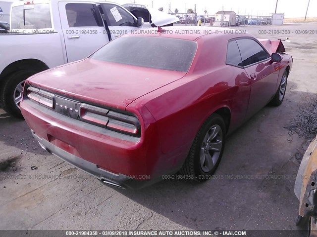 2C3CDZAG7GH195526 - 2016 DODGE CHALLENGER SXT RED photo 4