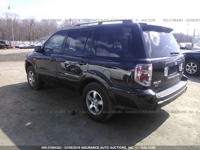 2HKYF18516H513177 - 2006 HONDA PILOT EX BLACK photo 3