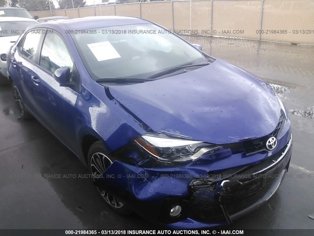 5YFBURHE5FP338347 - 2015 TOYOTA COROLLA L/LE/LE PLS/PRM/S/S PLS BLUE photo 1