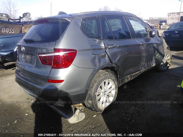 5UXWX9C31H0W71686 - 2017 BMW X3 XDRIVE28I GRAY photo 4