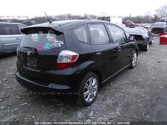 JHMGE8H40AC015232 - 2010 HONDA FIT SPORT BLACK photo 4