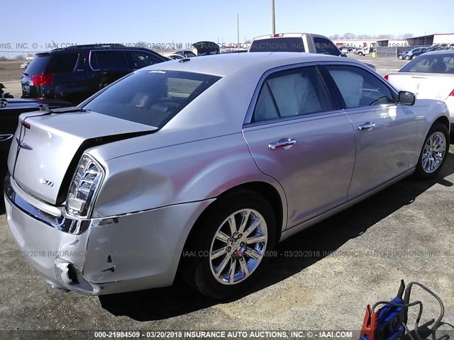2C3CCACGXCH191742 - 2012 CHRYSLER 300 LIMITED SILVER photo 4