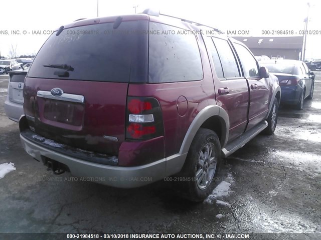 1FMEU64E87UA93609 - 2007 FORD EXPLORER EDDIE BAUER MAROON photo 4