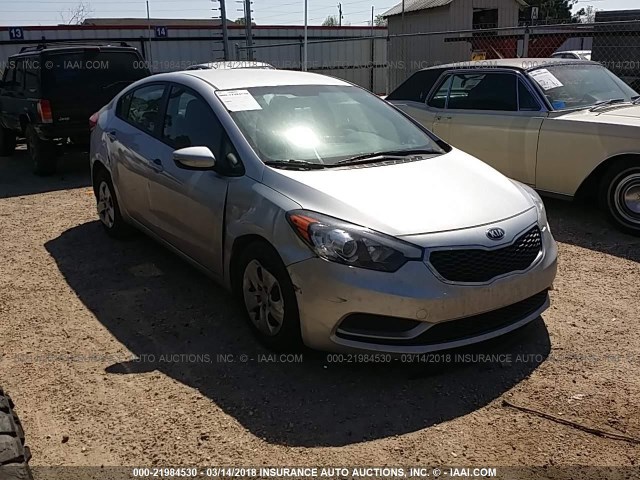 KNAFK4A67G5487240 - 2016 KIA FORTE LX SILVER photo 1