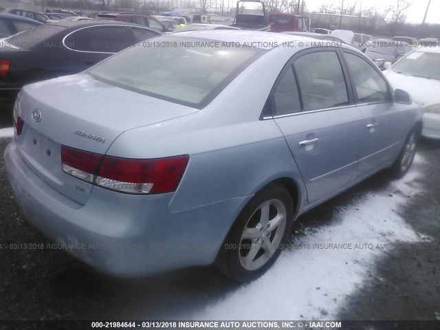 5NPEU46F56H132406 - 2006 HYUNDAI SONATA GLS/LX BLUE photo 4