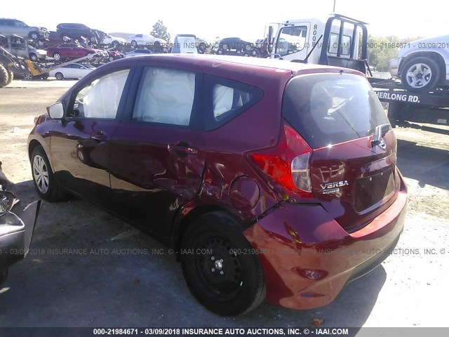 3N1CE2CP2JL353916 - 2018 NISSAN VERSA NOTE S/S PLUS/SV/SL/SR RED photo 3