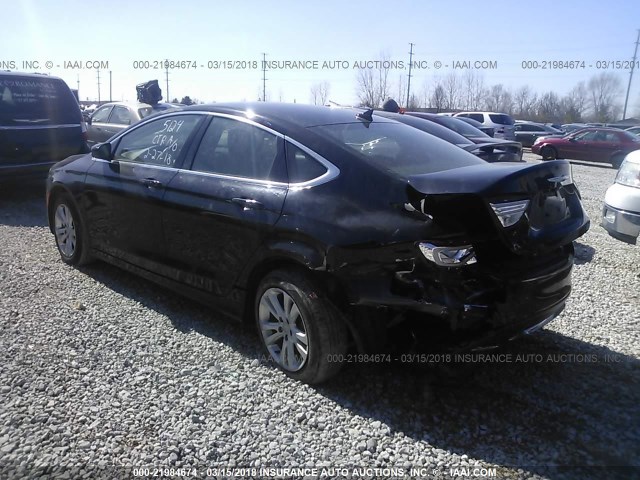 1C3CCCAB1FN606199 - 2015 CHRYSLER 200 LIMITED BLACK photo 3