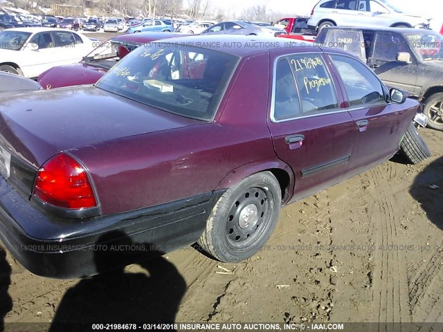 2FABP7BV8BX117129 - 2011 FORD CROWN VICTORIA POLICE INTERCEPTOR MAROON photo 4