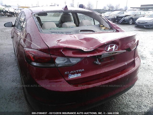 KMHD84LF2HU243150 - 2017 HYUNDAI ELANTRA SE/VALUE/LIMITED RED photo 6