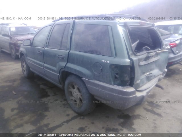 1J4GW58S3XC535830 - 1999 JEEP GRAND CHEROKEE LAREDO GREEN photo 3