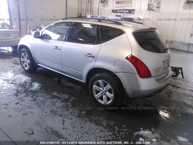 JN8AZ08W56W541641 - 2006 NISSAN MURANO SL/SE/S SILVER photo 3