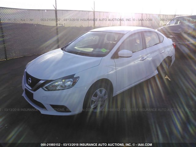 3N1AB7AP3GY216334 - 2016 NISSAN SENTRA S/SV/SR/SL WHITE photo 2