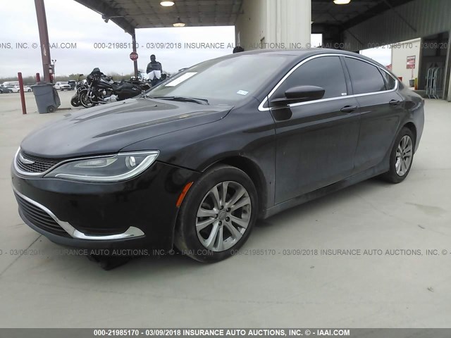 1C3CCCAB3FN688212 - 2015 CHRYSLER 200 LIMITED BLACK photo 2