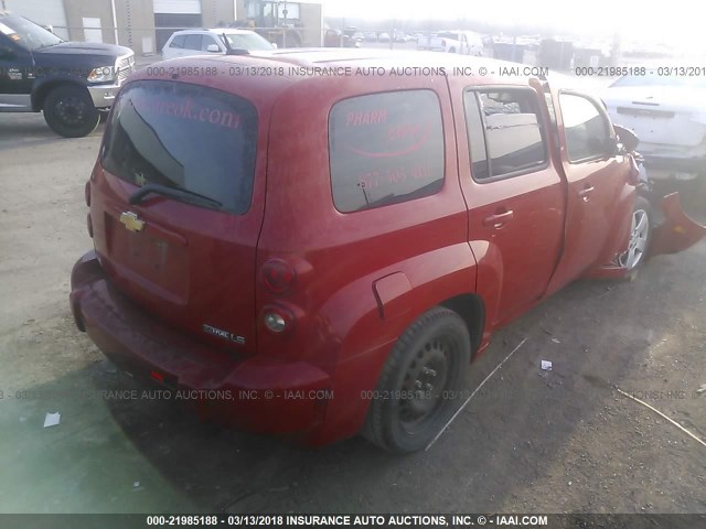 3GNCA13B49S597776 - 2009 CHEVROLET HHR LS RED photo 4