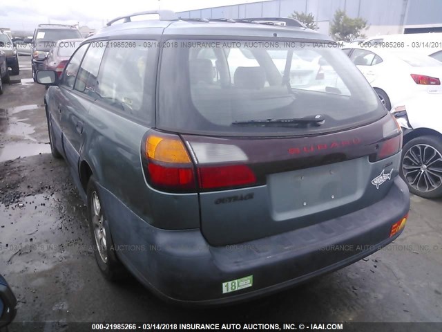 4S3BH665427647857 - 2002 SUBARU LEGACY OUTBACK GREEN photo 3