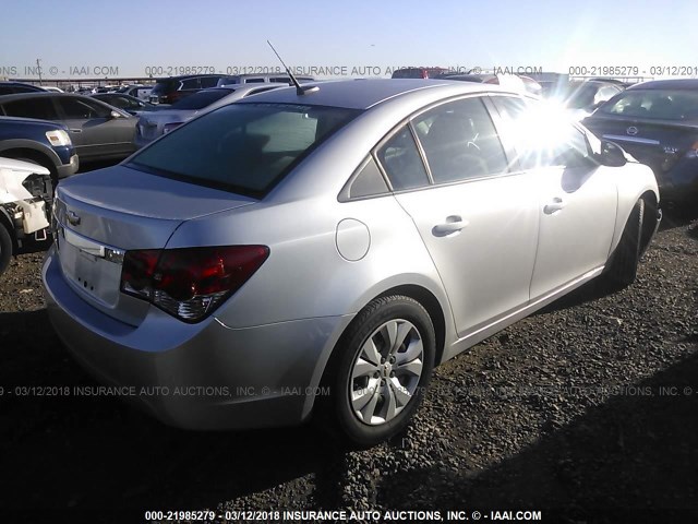 1G1PA5SH9E7466397 - 2014 CHEVROLET CRUZE LS SILVER photo 4