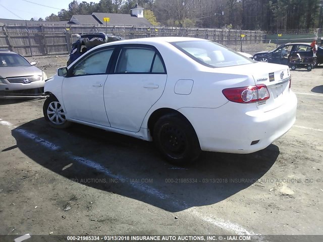 2T1BU4EE5BC730066 - 2011 TOYOTA COROLLA S/LE WHITE photo 3